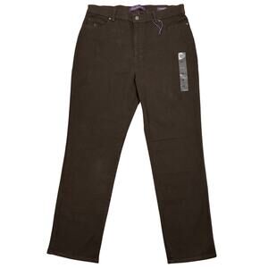 Gloria Vanderbilt Amanda Jeans Women's Plus Sz 16 Brown High-Rise Taper Stretch